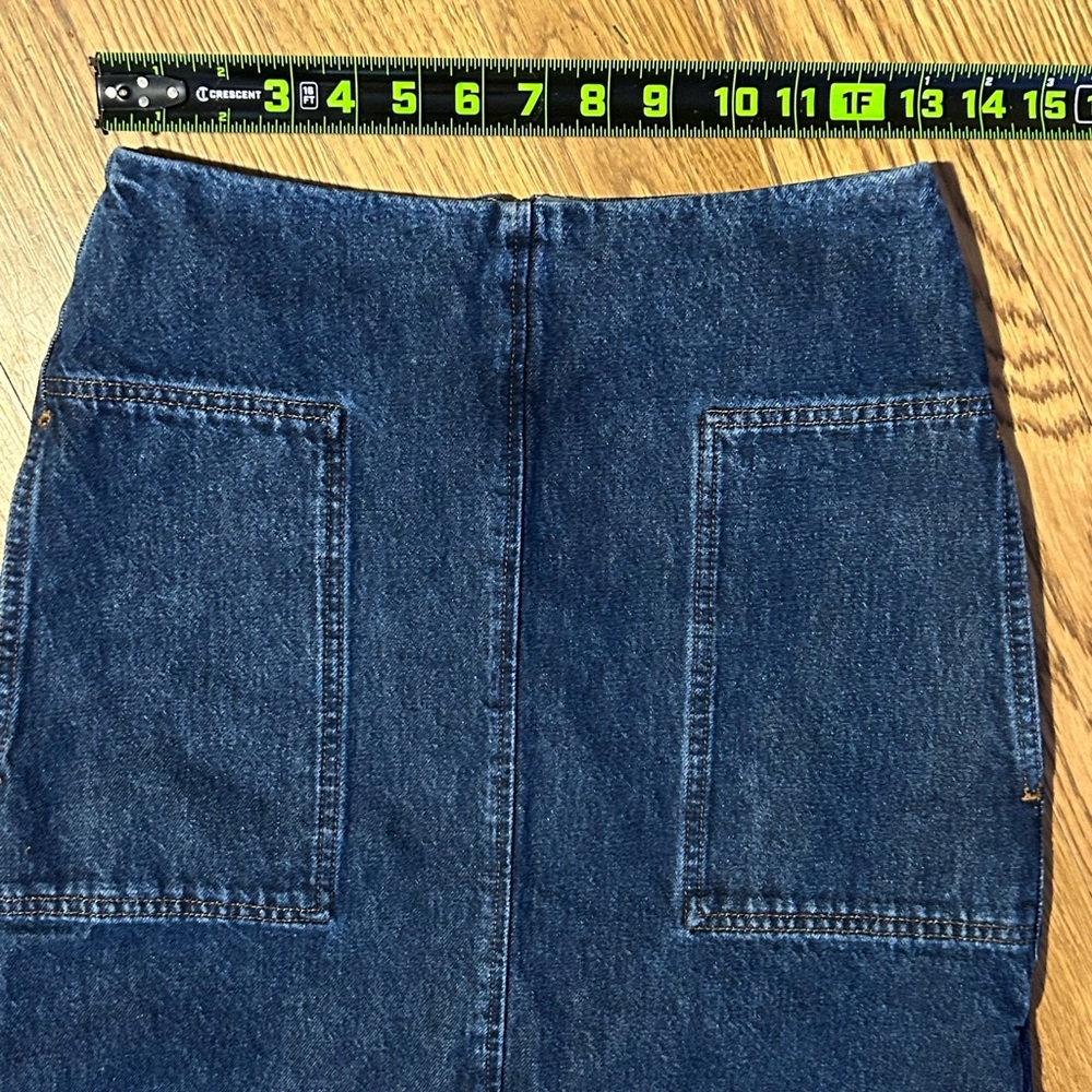 Toteme Curved Hem‎ Denim Skirt 34 / US 2 26 Waist Made in Italy Quiet Luxury - Picture 6 of 14